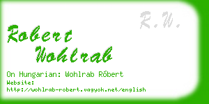 robert wohlrab business card