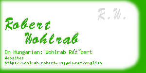 robert wohlrab business card